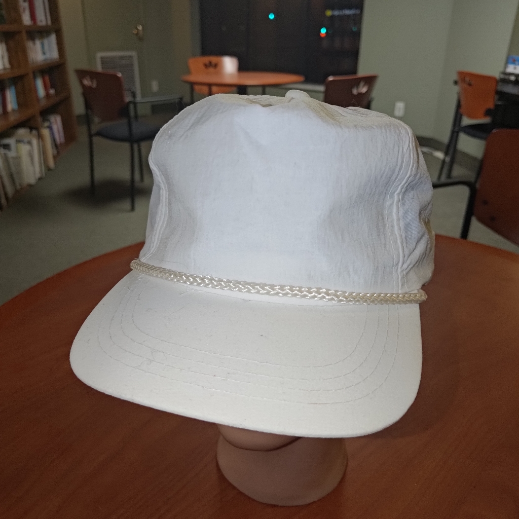 Vtg Yupoong Plain White Snapback Trucker Mesh Hat Cap